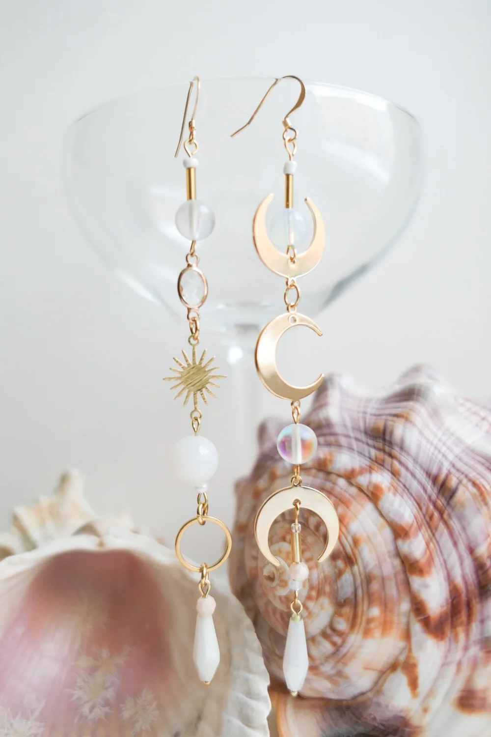 Nikkotakko Jewelry — Moon Phase Statement Earrings by Nikkotakko